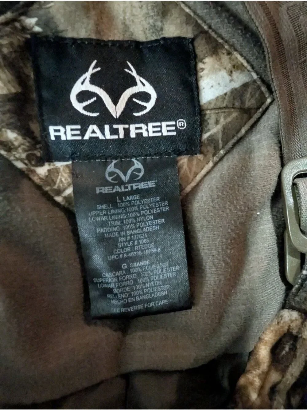 Realtree Edge Camo Insulated Hunting Overalls Bibs Boys Youth Size L Large